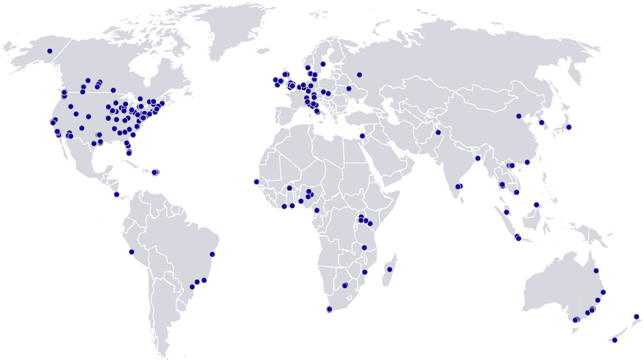 Freezerworks installations on the globe